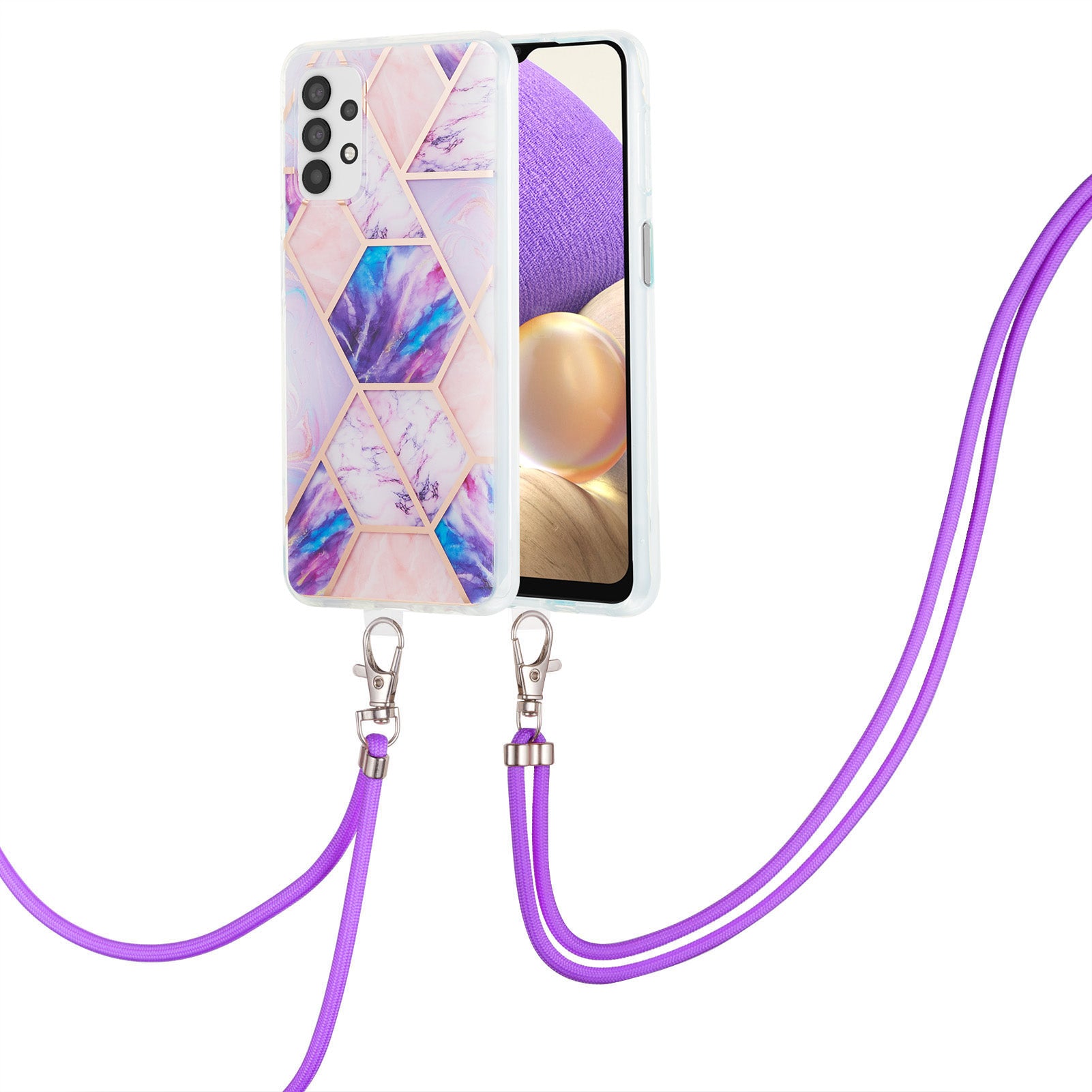 YB IMD Series-5 Phone Case for Samsung Galaxy A23 4G / 5G (Global Version) IML IMD Electroplating TPU Phone Shell with Lanyard YB IMD Series-5 Phone Case for Samsung Galaxy A23 4G / 5G (Global Version) IML IMD Electroplating TPU Phone Shell with Lanyard